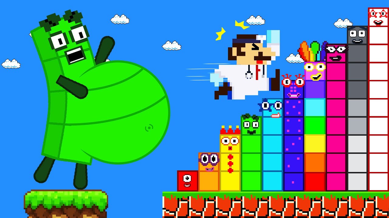Dr.Mario vs The Biggest Sized Number Phase 300 in Maze Level Up | Game Animation