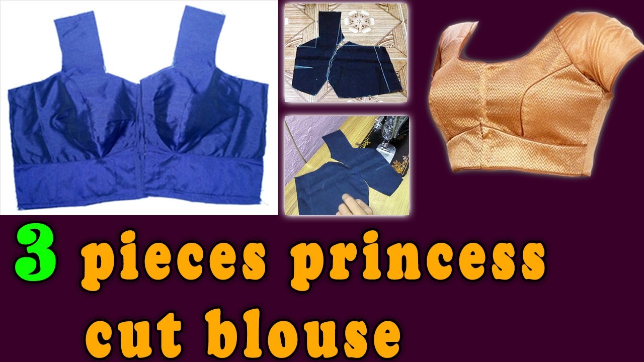 3 Pieces Princess Cut Blouse Cutting & Stitching in Tamil | Princess Cut Blouse | Thaiyal tamilil