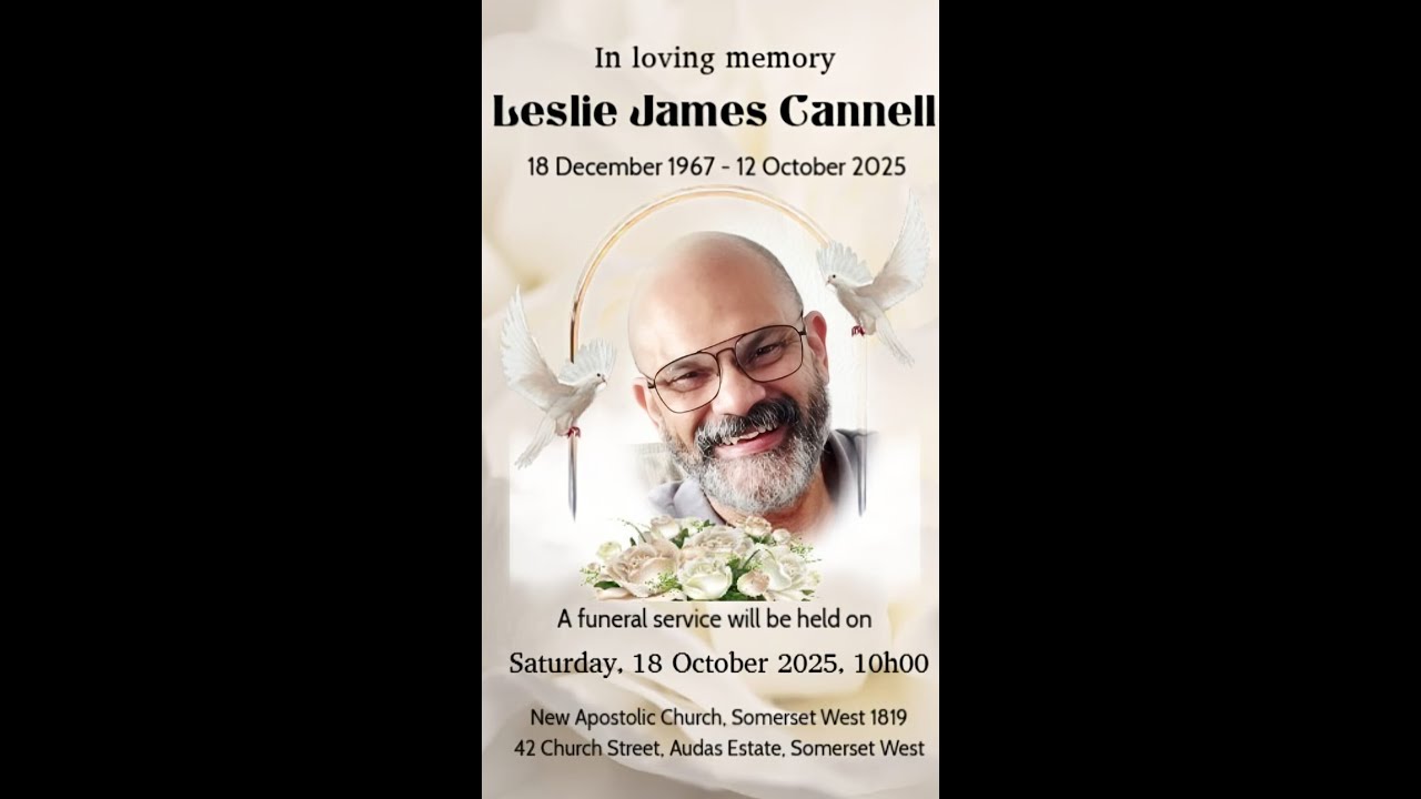 Funeral Divine Service of Leslie James Cannell || 18 October 2025 at 10h00