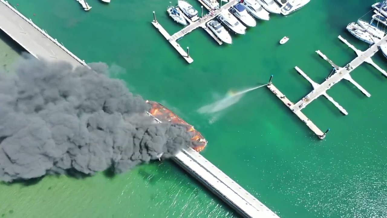£6 million super yacht catches fire in Torbay harbour
