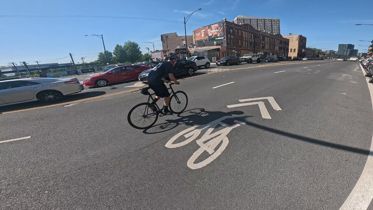 Riding through the heatwave (1st person POV) - chicago fixed gear