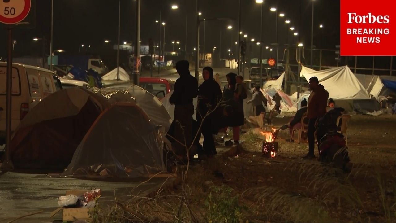 Families Sleep On Streets Of Beirut, Lebanon After Evacuation Orders Due To Iran Conflict