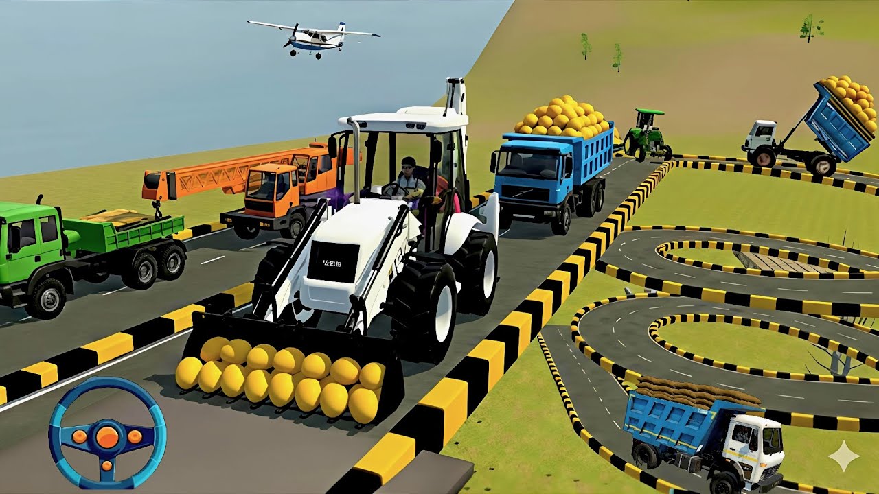 🔴Drive JCB and🌋Uploading Stone 🏗️From tractor and Dumper Truck in 3d Game #jcb #tracto#truck #gaming