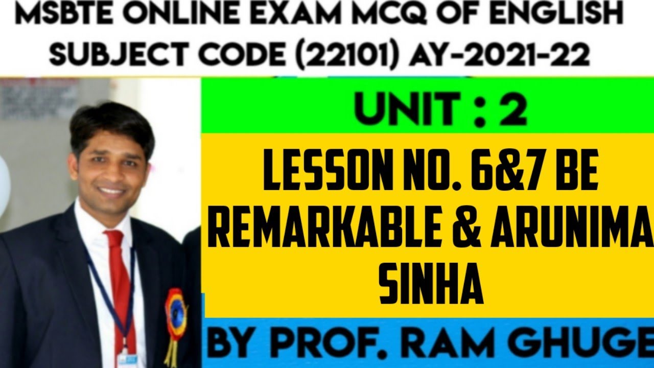 MSBTE ONLINE EXAM MCQ OF ENGLISH   (22101)   LESSON NO 6 AND 7