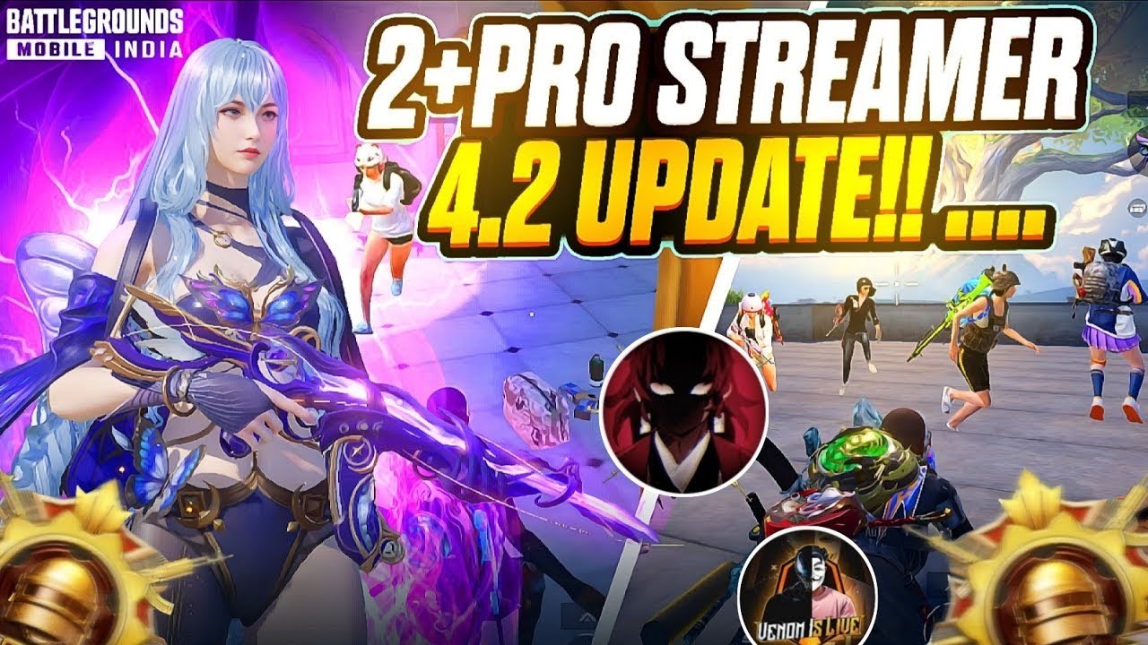 2+ PRO STREAMER 4.2 UPDATE!! INTENSE 1V4 CLUTCHES 😍 PUBG BGMI GAMPLAY 🔱