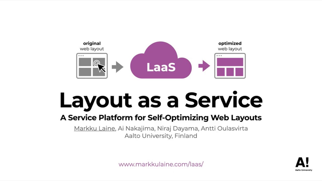 Layout as a Service (LaaS): A Service Platform for Self-Optimizing Web Layouts (full video)