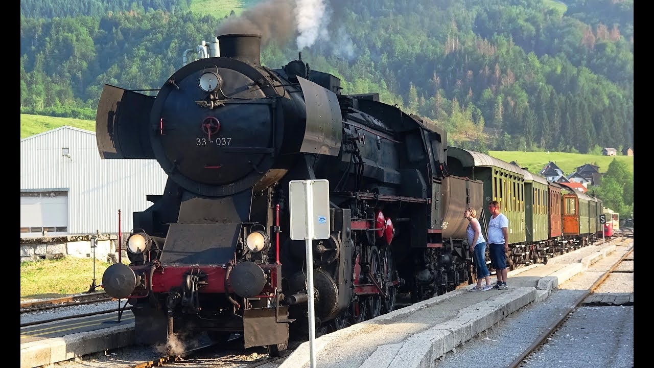 Steam in Slovenia – Nova Gorica to Jesenice – cab, passenger and forward views