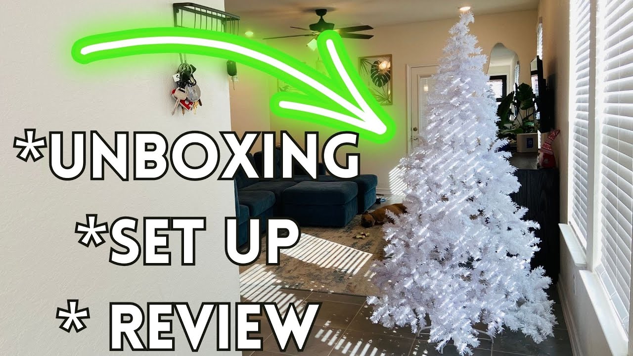 Goplus 7ft White Christmas Tree Review | 950 PVC Branch Tips