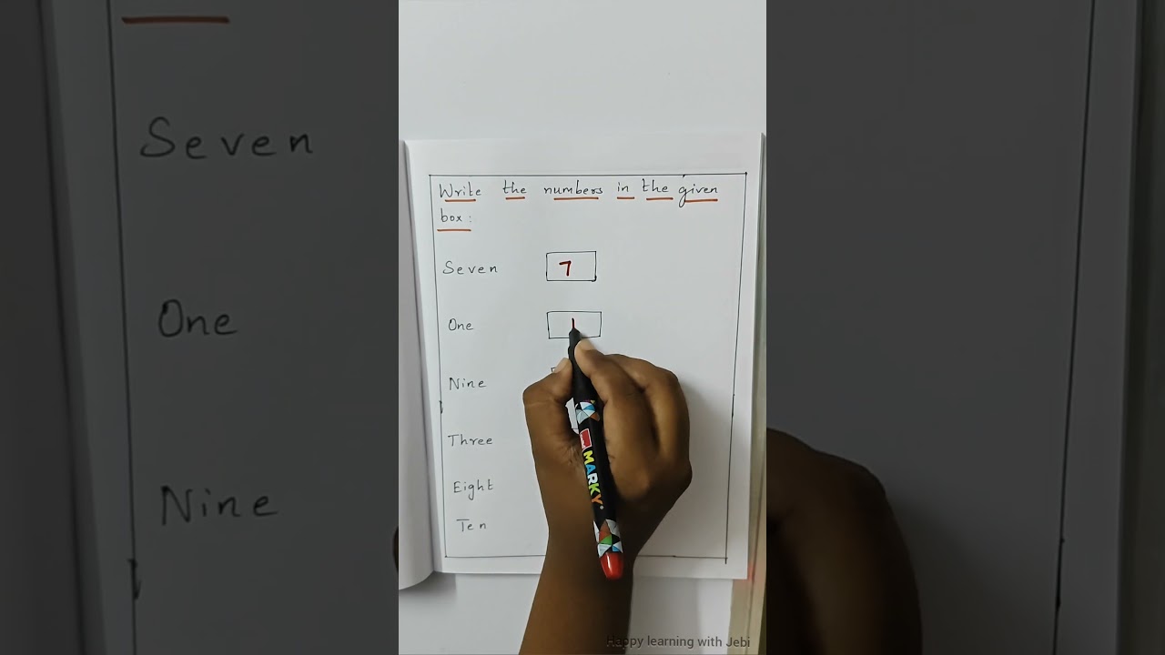 Write the numbers in the given box|Maths Worksheet#25#shorts #worksheet