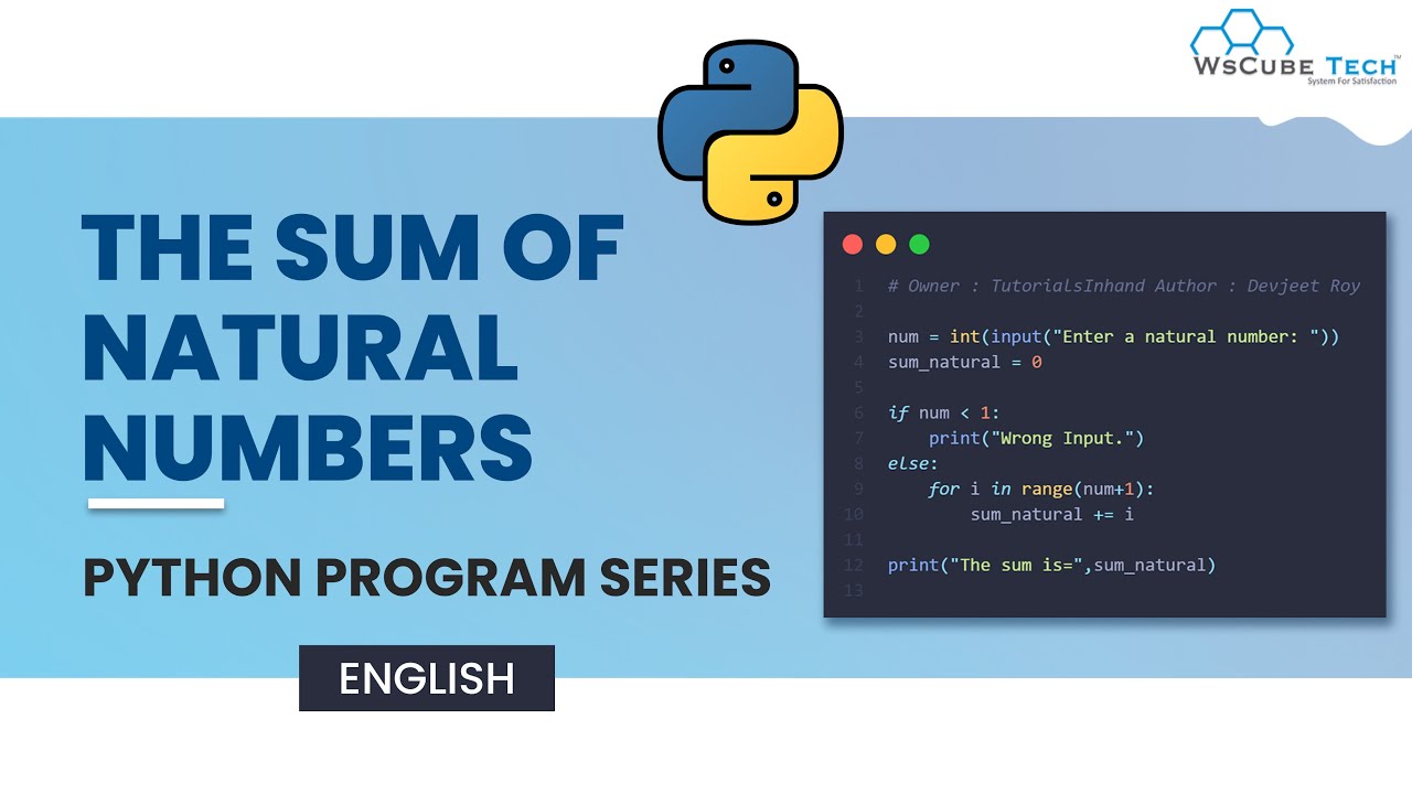 Python Program to Find the Sum of Natural Numbers