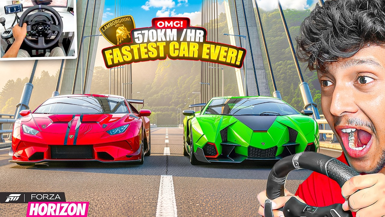THE FASTEST LAMBORGHINI IN THE WORLD!🔥 597KMPH+ Forza Horizon 5 | LOGITECH G29