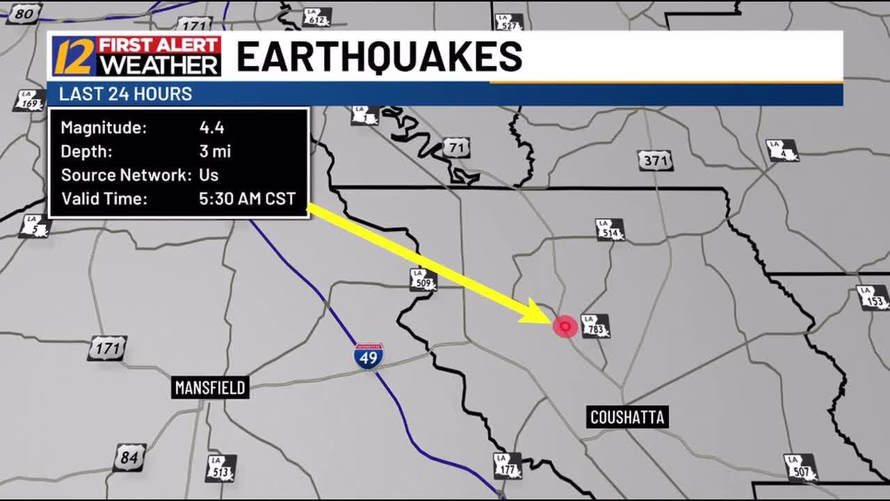 USGS confirms magnitude 4.4 earthquake in north Louisiana