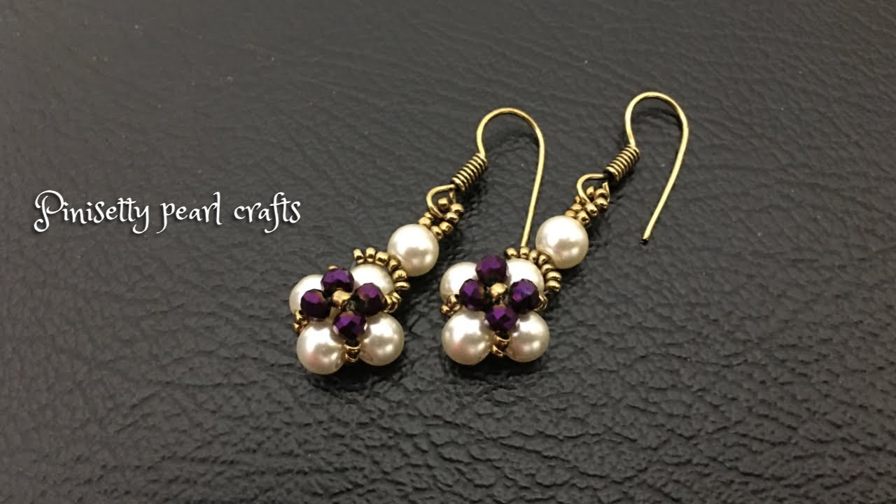 Cute Fancy!!.. Daily Wear & Party Wear DIY Earrings Making At Home/@PinisettyPearlCrafts
