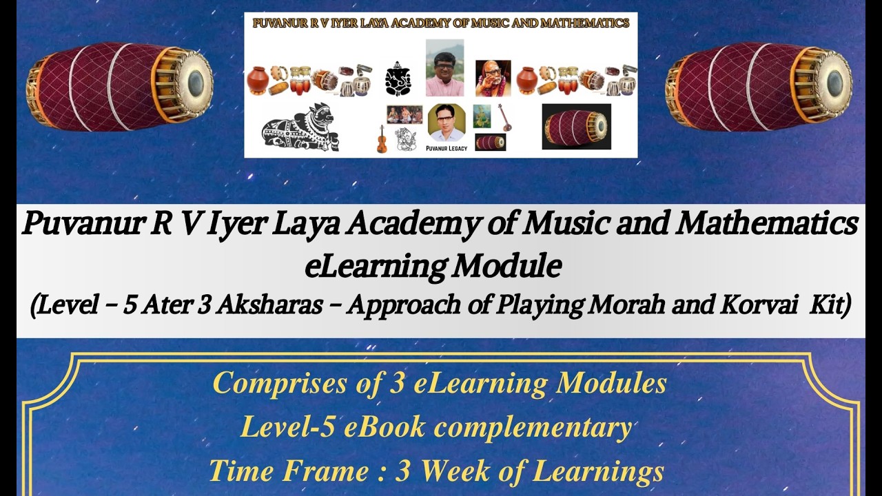 Level 5 - Adhi Thalam After 3 Aksharas - Approach of Playing Morah and Korvai