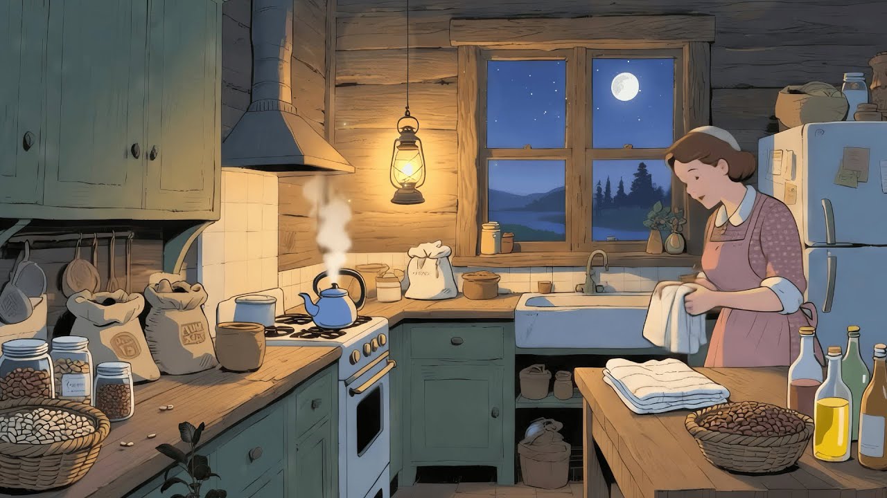 A 1920s Cottage Kitchen — Another Room Where Steam Rises Softly Beside a Mother’s Quiet Song of Love