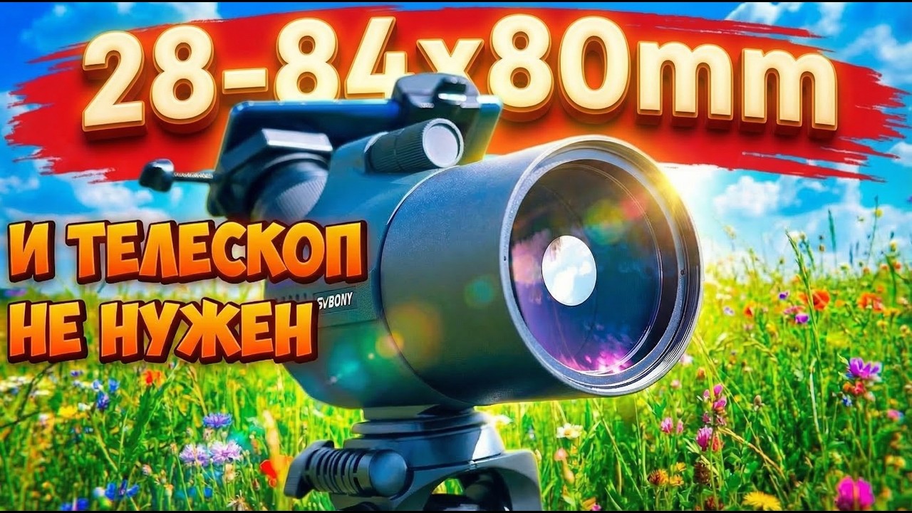 👀 ПРЯМ НЕ ТРУБА, А ТЕЛЕСКОП, ВИДНО ВСЕ В ДЕТАЛЯХ 👉 28-84x80mm SVBONY SV41 Pro Mak