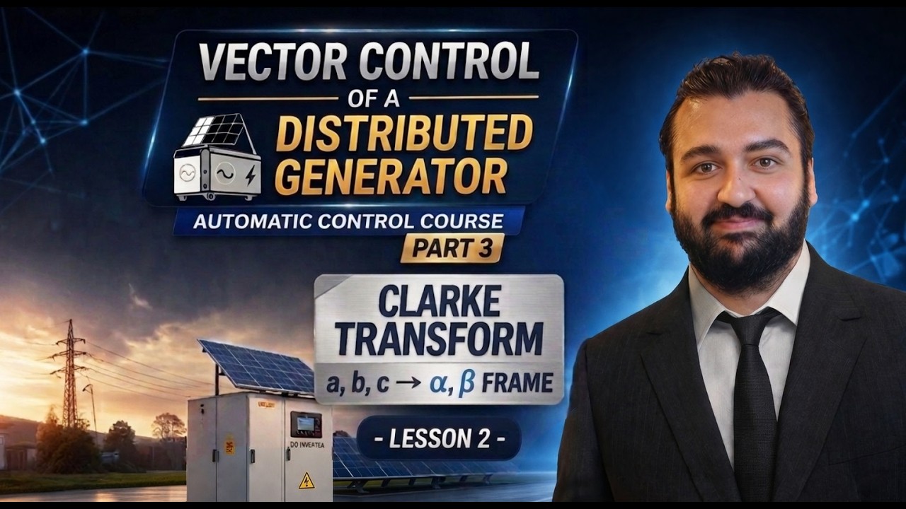 Clarke Transform a,b,c to 𝛼,𝛽 Frame - Lesson 2
