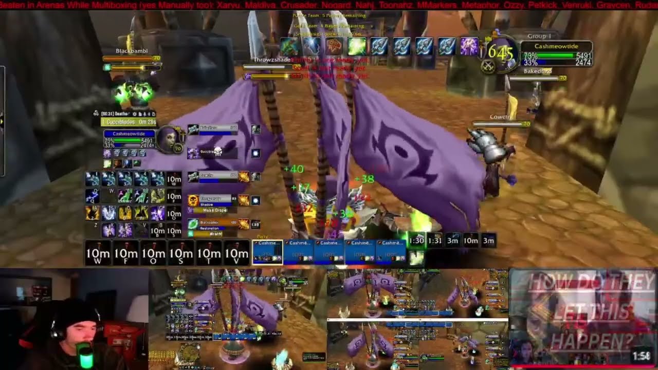 (7) MANUALLY MULTIBOXING 5 ELEMENTAL SHAMANS 5V5 ARENAS |TBC