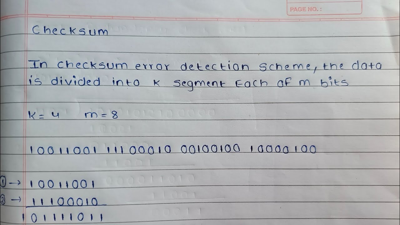 Lec-9 Checksum | Error detection method | In detail explanation | Computer Network.