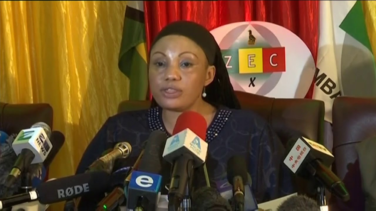 Zimbabwe Electoral Commission’s Priscilla Chigumba announces the presidential election results