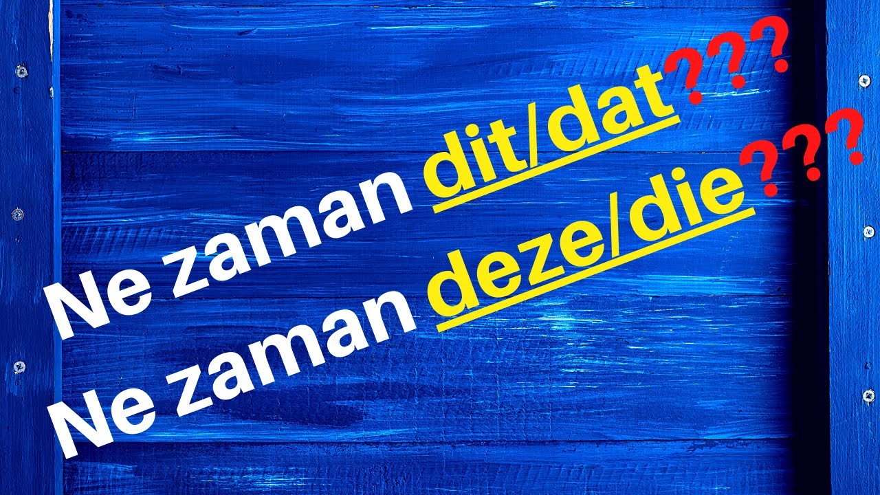 Dit, dat, deze ve die arasındaki farklılıkların nedeni nedir?