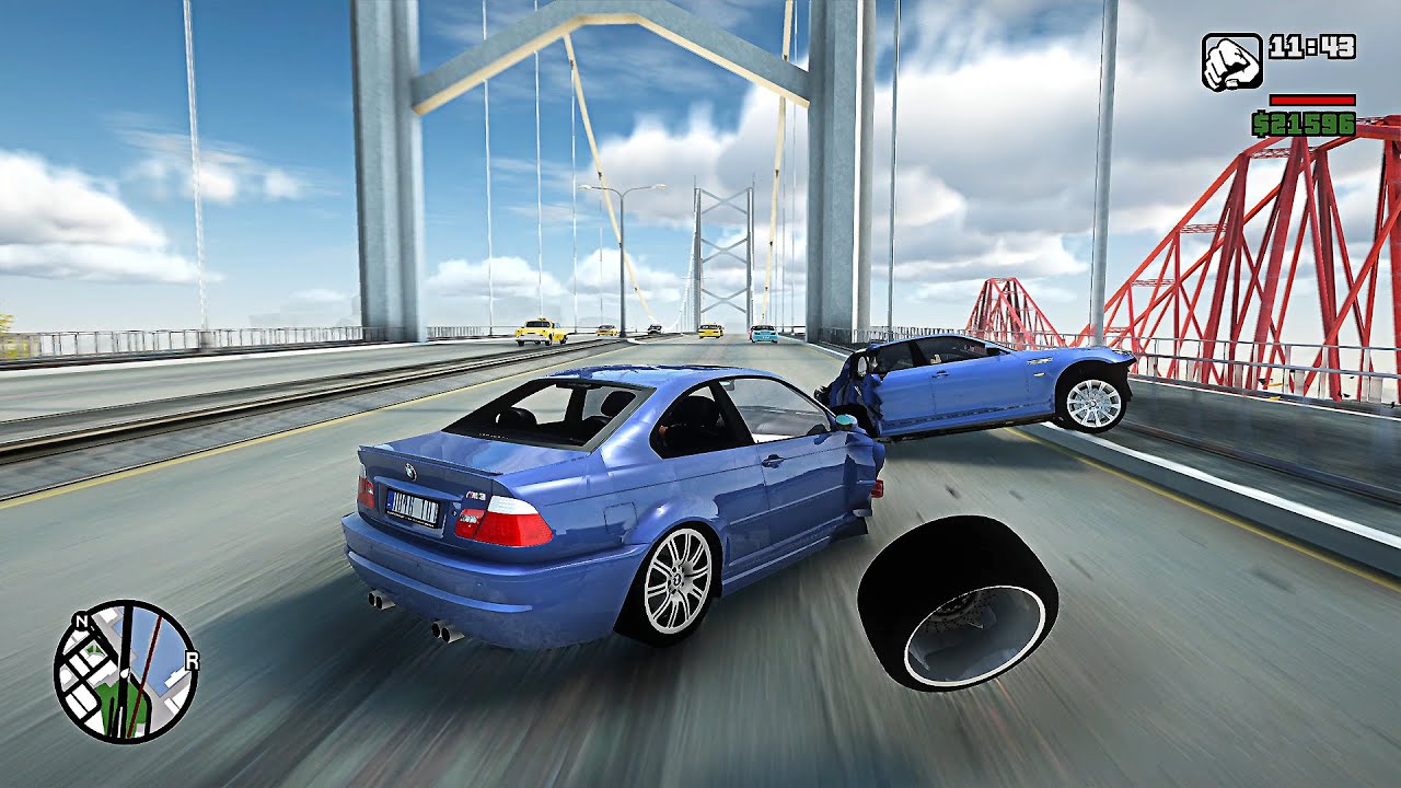GTA SA Realistic Vehicle Deformation - Crash Testing Real Car Mods Ep.16