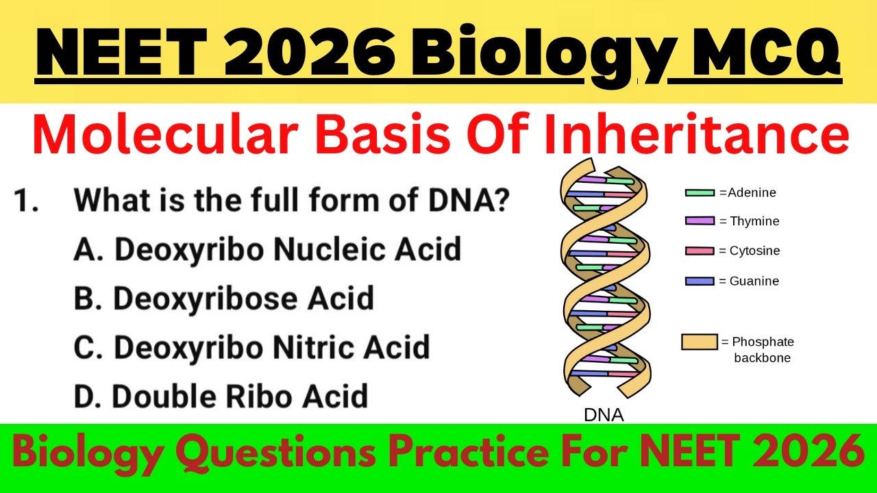 Molecular Basis of Inheritance MCQ | Class 12 Biology | NEET PYQs + Concepts | NEET 2026 