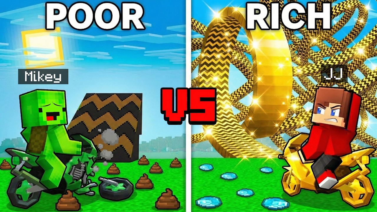 Minecraft JJ vs Mikey: RICH vs POOR RAMP CHALLENGE - Maizen