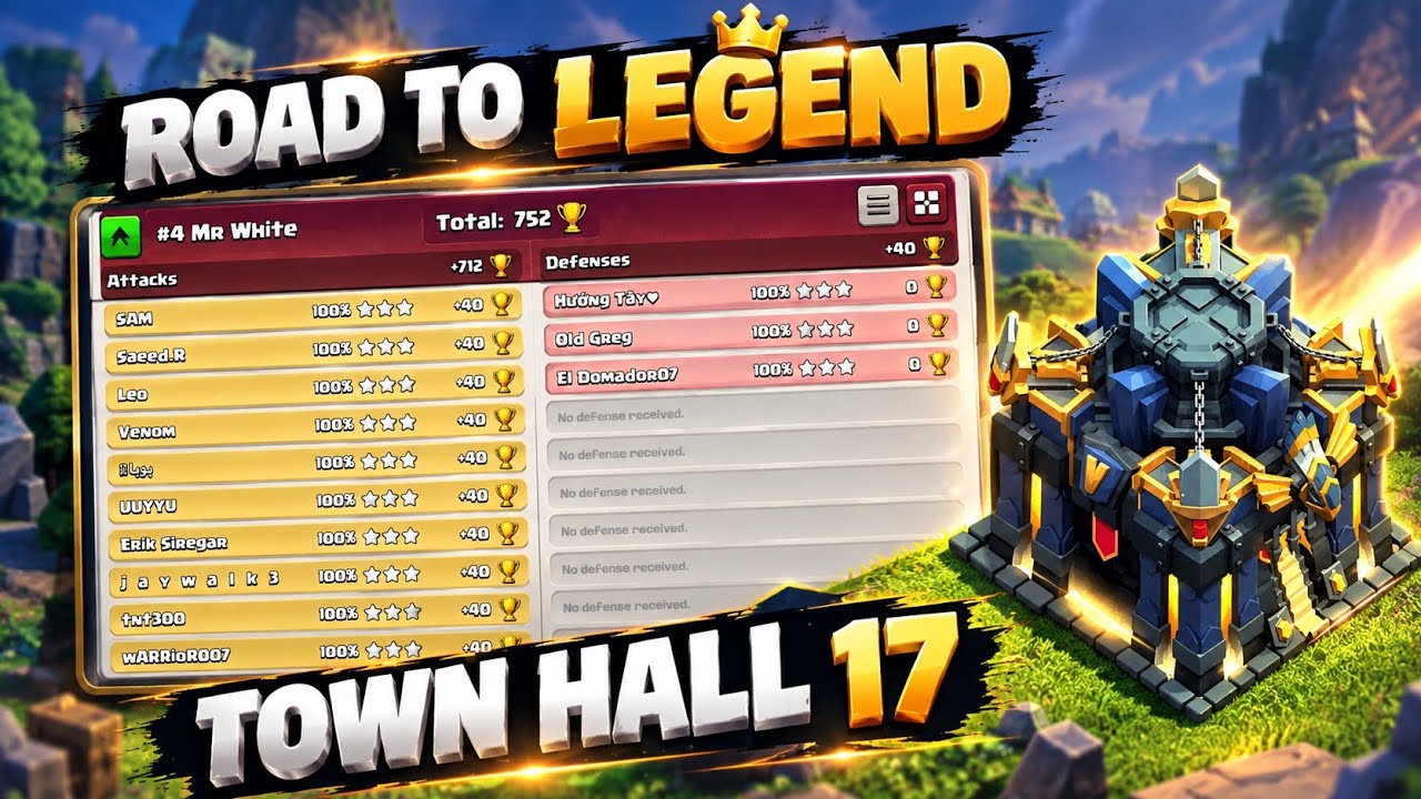 Pushing TH17 to Legend League! 🔥 | Clash of Clans