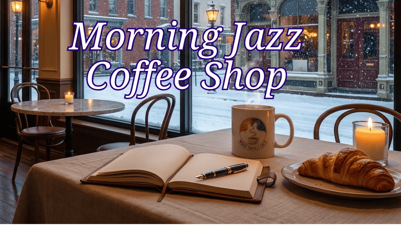 Morning Jazz Coffee Shop | Snowy Winter Ambience for Work, Study & Calm