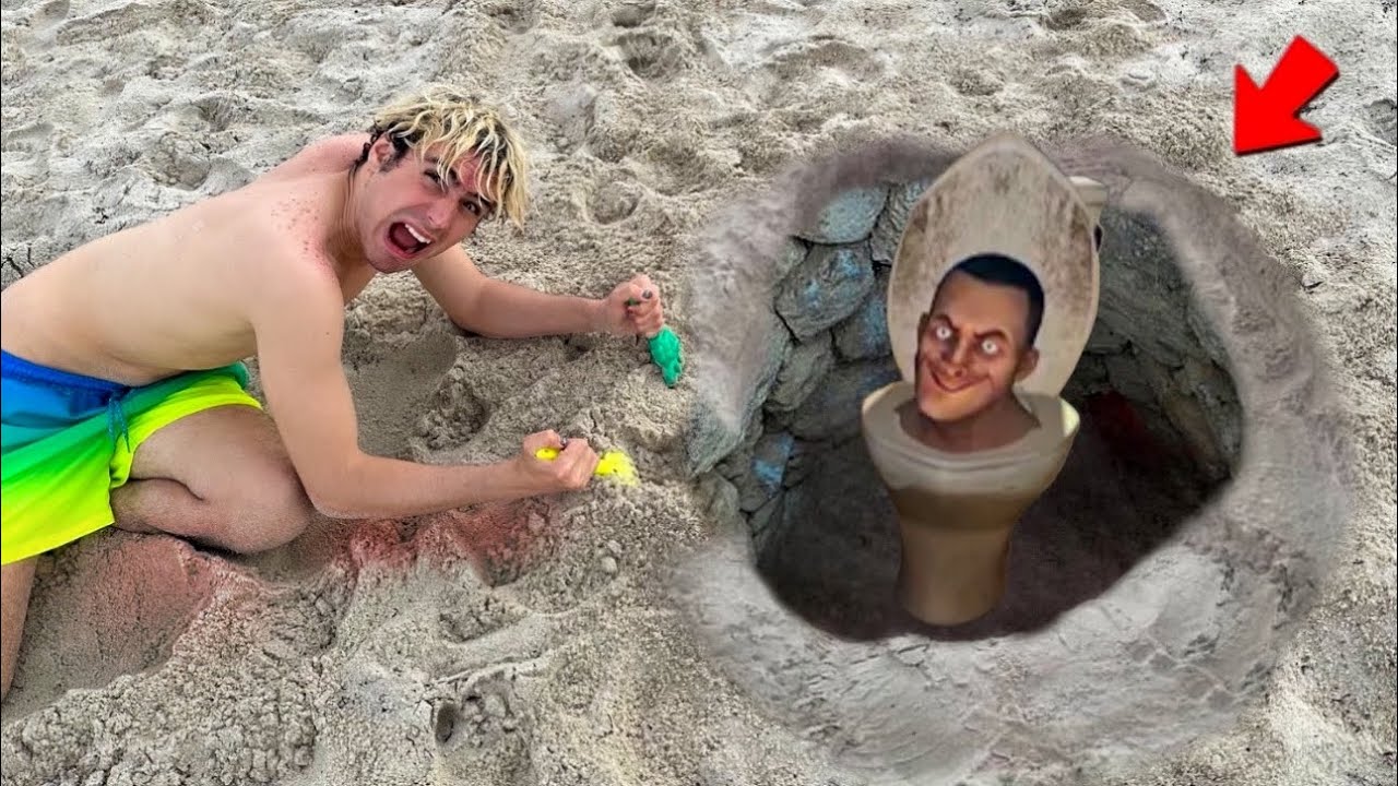 AVVISTIAMO SKIBIDI TOILET IN UNA BUCA GIGANTE NASCOSTA NELLA SABBIA!! 😱 *scappiamo*