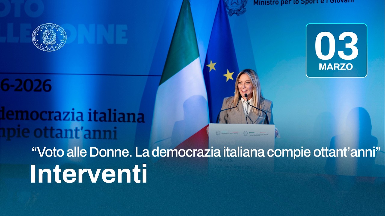 Il Presidente Meloni all'incontro “Voto alle Donne. La democrazia italiana compie ottant’anni”