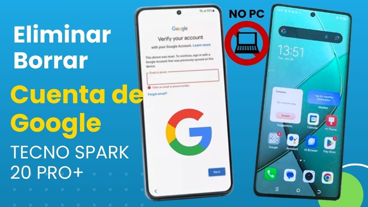 Eliminar cuenta Google Tecno Spark 20 Pro+