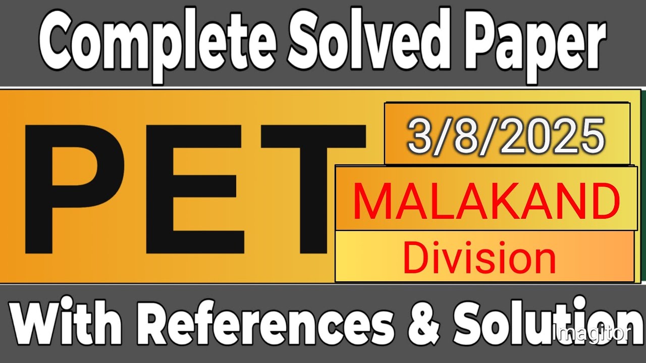 ETEA PET Malakand Division| Complete Solved Paper #etea