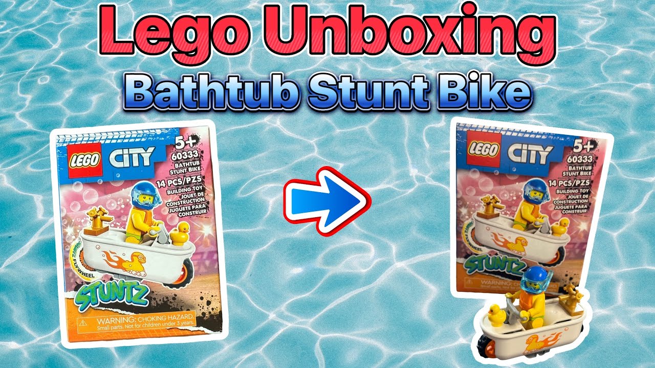 Lego City Stuntz Bathtub Stunt Bike Unboxing & Build