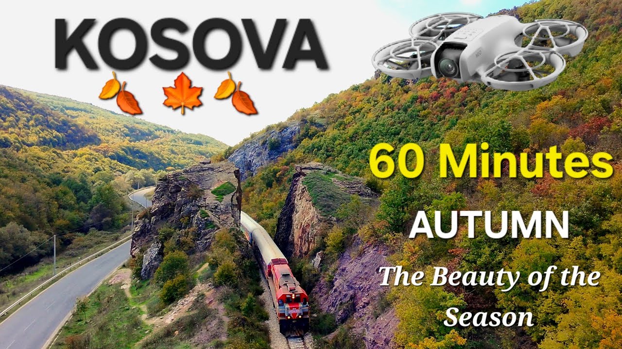 😴 1 HOUR of Kosova Autumn Ambience | 4K Relaxing Drone Footage & Sleep Music