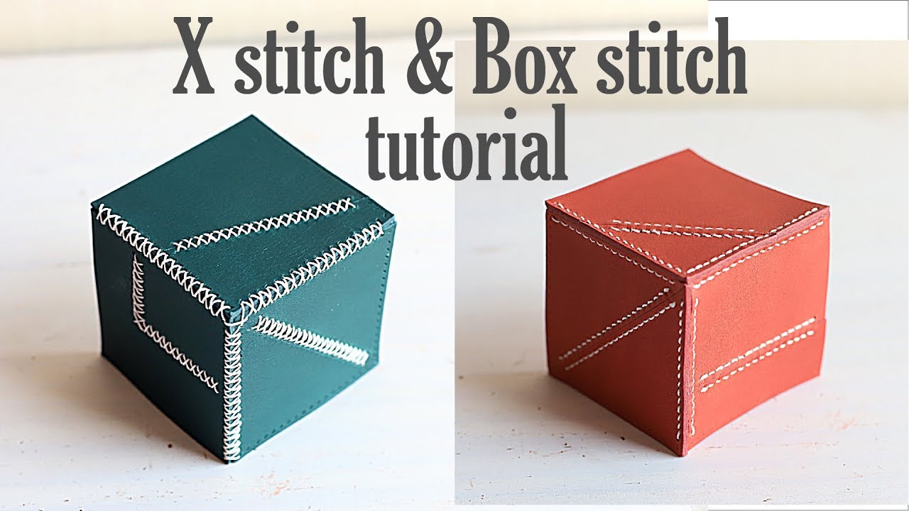 Box stitch & X stitch tutorial / How to sew / Leather craft technique