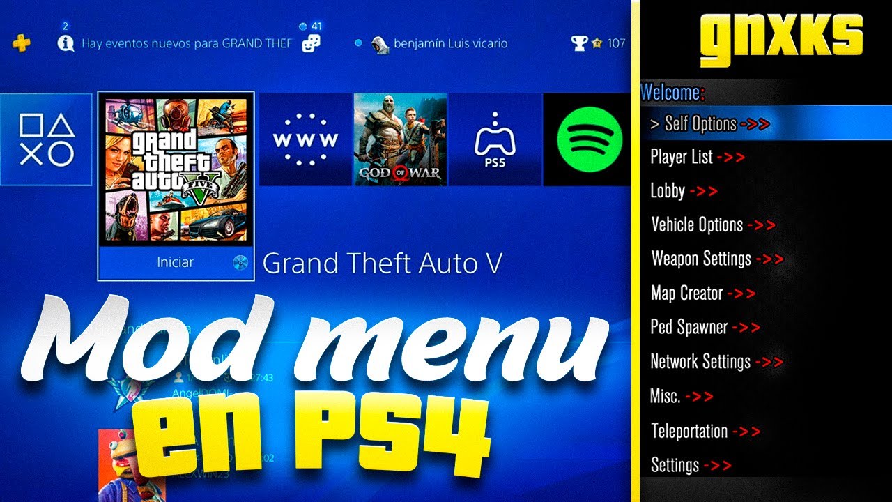Instalar MOD MENÚ en PS4 SIN USB en GTA 5 ONLINE PS4 PS5 XBOX ONE XBOX SERIE X