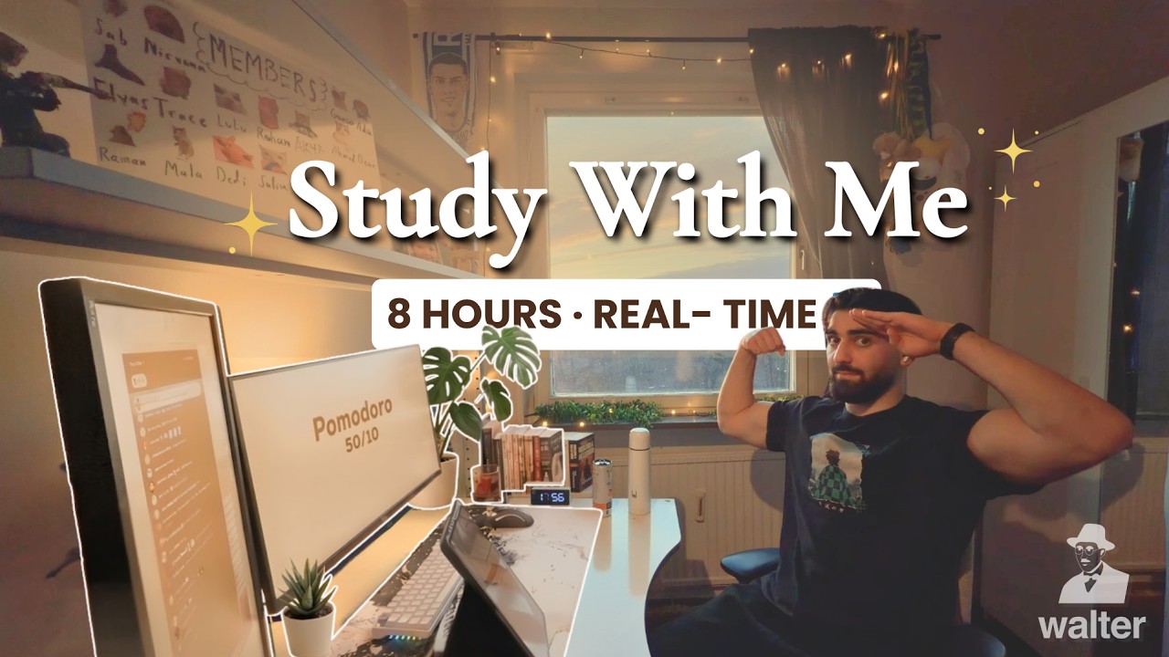 8H Study With Me 📚 | 50/10 Pomodoro | Engineering Student ⚙️ | Rain Sounds 🌧️☔️