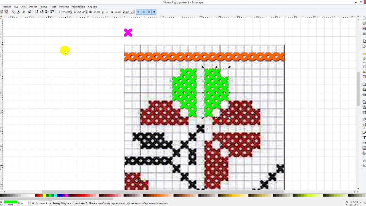 InkScape. Вышиванка крестиком. Cross stitch