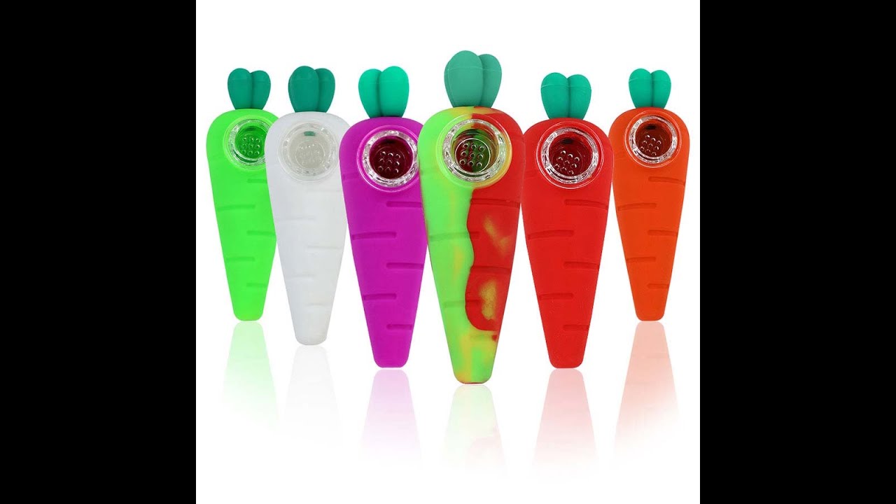 YHS Carrot Hand Pipe silicone smoking pipes portable glass pipes hookah with different color options