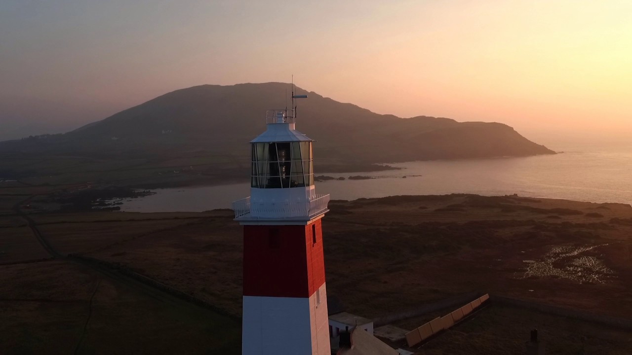 Bardsey Lighthouse filmed by Drone