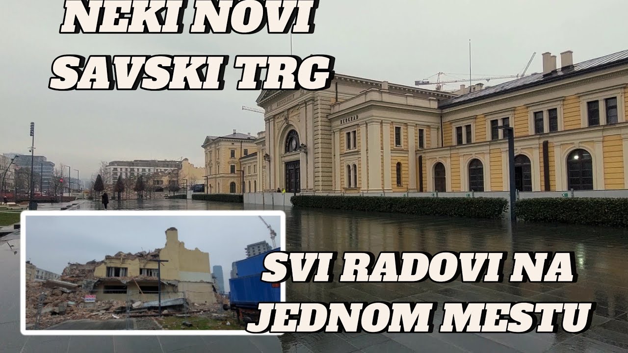 Direktno sa Beogradskih ulica Savski trg radovi kod bivše železničke stanice,manje radnika
