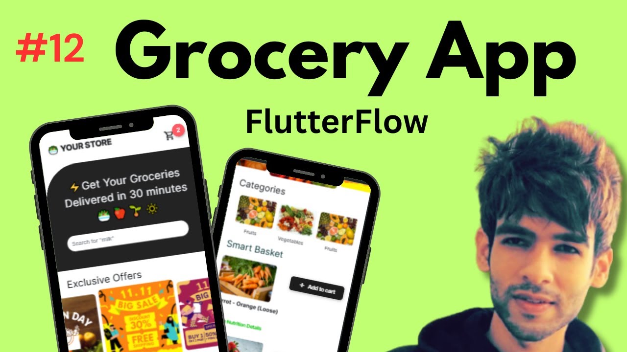 12 - Implementing Orders History UI & Backend  in FlutterFlow 🚀🔥 | Grocery App using FlutterFlow