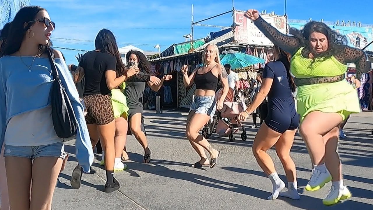 Ladies Dancing on Venice Beach Boardwalk