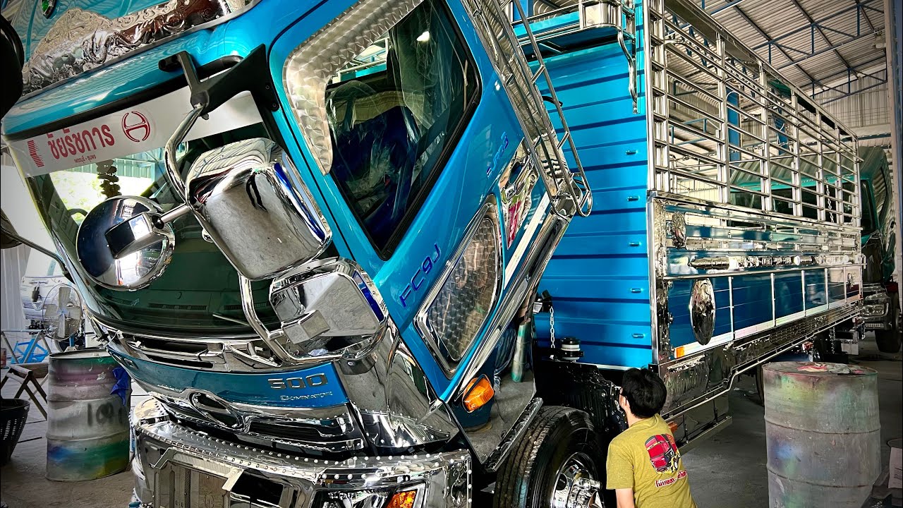 Hino 210 สเปคยอดนิยม สวยจัด โครตชอบสีนี้ ฟ้ามุกเห็นแล้วมันโดนใจ  อู่ช่างยุธ หนองโพ