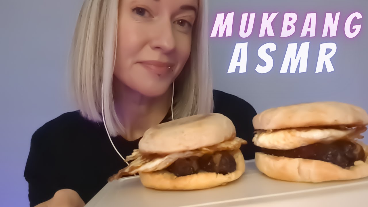 Mukbang ASMR | Sausage and Egg Breakfast Muffins (intense stomach growls, rambles)