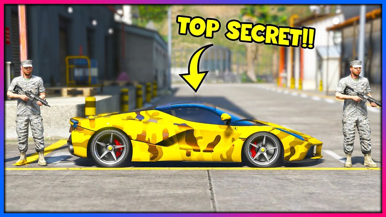 Угон СЕКРЕТНОГО военного суперкара Ferrari!! (Модификации GTA 5)