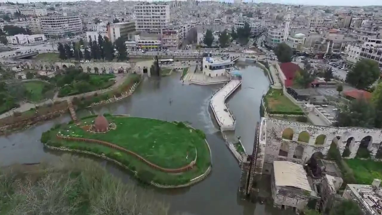 تصوير جوي لمدينة حماة مدينة التاريخ والأصالة وأجمل اللقطات لأجواء المدينة HD