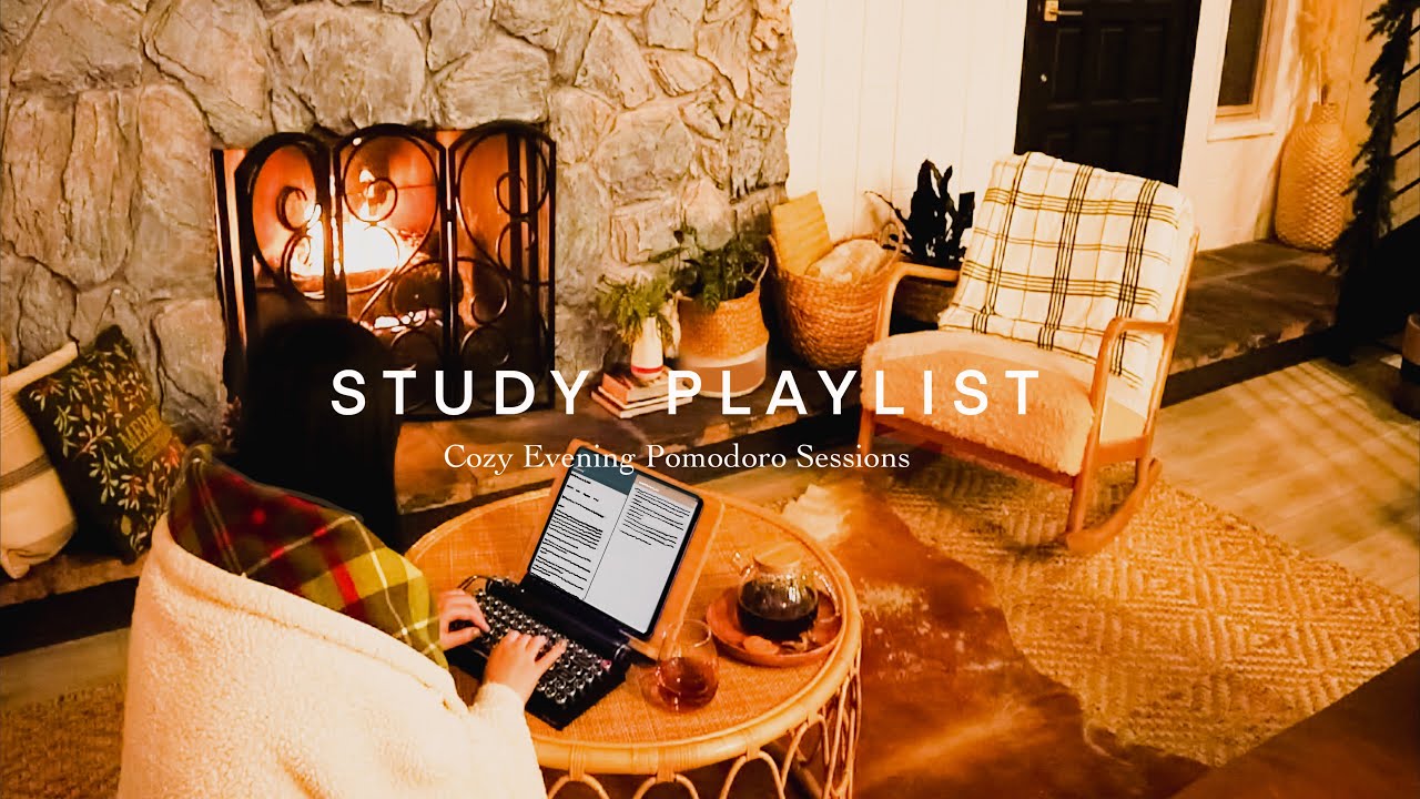 🔥3-HOUR STUDY PLAYLIST/RELAXING LOFI/Cozy Evening DEEP FOCUS POMODOROS/Timer and Alarm/Study With Me